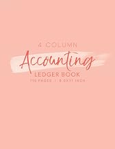 4 Column Accounting Ledger Book: Personal Income and Expense Tracker and Record, Simple Cash Book Accounts Bookkeeping Journal For Small Business, 8.5x11 inches 100 Pages