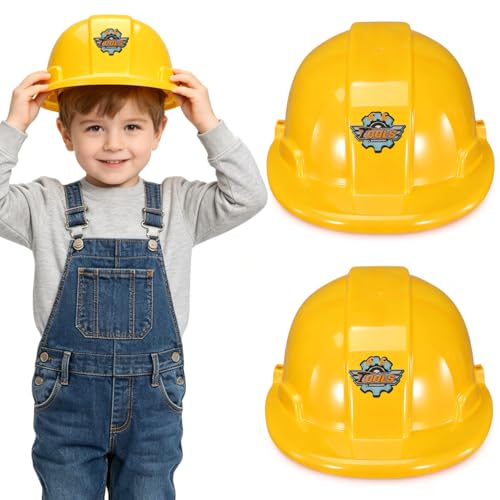 BESPORTBLE 2 Jouets De Chapeau De Construction Casque Chantier Jouet Enfant En Plastique Léger Déguisement Chantier Pour Jeux De Rôle Fête D'Anniversaire Accessoire Garçon Fille