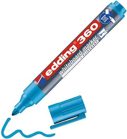 edding 360 whiteboard marker - multi-coloured - 4 whiteboard pens - round nib 1.5-3 mm - whiteboard pen dry wipe - for whiteboards, flipcharts, magnetic, memo boards - sketchnotes - refillable