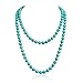 Jane Stone Blue Turquoise Necklace Beads Fashion Bib Collar Long Statement Jewelry for Women Girls