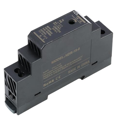 Alimentation pour Rail DIN sortie 5V DC 3A 15W Montage Facile sur Rail DIN TS 35, Alimentation pour Rail DIN, Compatible Armoires Électriques et Domotique