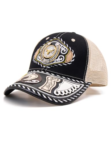 Image of TOPACC Western Trucker Hat for Men Women Cowboy Country Hat Snapback Cap | Novelty Baseball Cap Adjustable Vintage Embroidered Cowgirl hat for Rodeo Western Outfit
