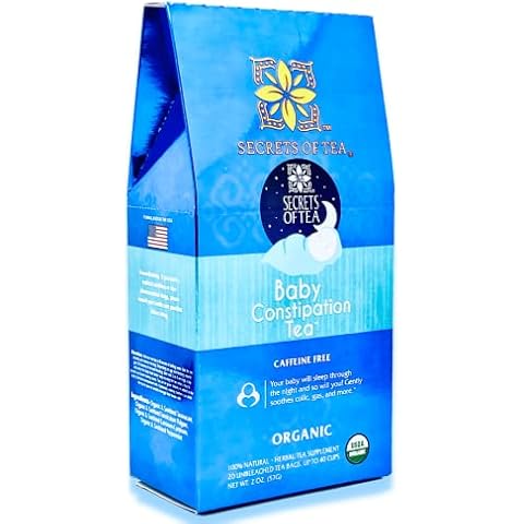 Secrets Of Tea Baby Constipation Relief Tea - Natural USDA Organic Caffeine Free - Tea for Baby Colic, Gas,And Acid Reflux - Up to 80 Servings -20 Count(1 Pack) Cover