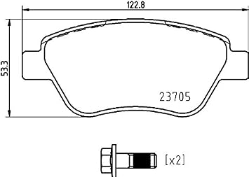 Brembo P23182 Low-Met Front Disc Brake Pad Set ABARTH OE# 6000615056