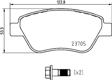 Brembo P23182 Low-Met Front Disc Brake Pad Set ABARTH OE# 6000615056
