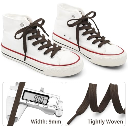 Image of DELELE Solid Flat Shoelaces Hollow Thick Athletic Shoe Laces Strings 2 Pair