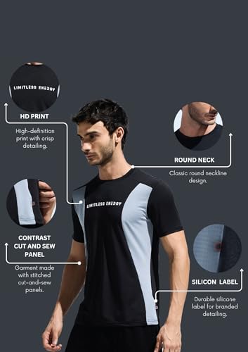 Image of Mens Stylish Supersoft Cut and Sew Breathable T-Shirt with HD Chest Print | Sports Tshirt for Men| Lightweight Men's T-Shirt| Men Tshirt