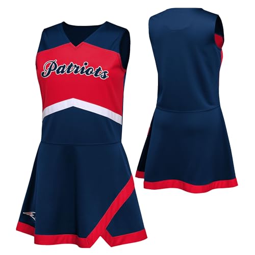 Outerstuff Girls Preschool Navy New England Patriots Two-Piece Cheer Captain Jumper Dress with Bloomers Set