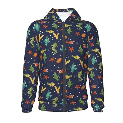 Shells and Seaweed Kid Hoodies Boys Zip Up Sweatshirts Girls Pullover with Pocket2