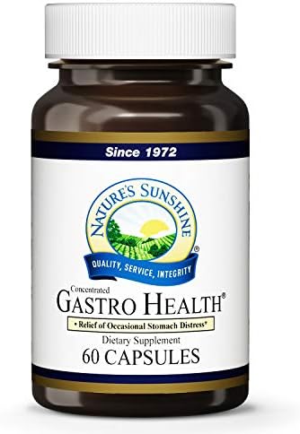 Nature's Sunshine Gastro Health Concentrate, 60 Capsules | Powerful Natural Blend Delivers 800mg of Unique Herbs Shown to Provide Occasional Indigestion and Heartburn Relief