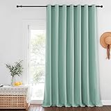 Picture of NICETOWN Privacy Room Divider Curtain Thermal Blackout Curtain for Patio Door, Living Room, Bedroom Partition and Shared Office Space, 1 Grommet Panel, Aqua Blue, 100 inch x 108 inch Long