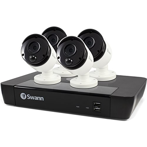 Swann 8 Channel 4 Camera Security System, Poe Wired Surveillance 4K Ultra Hd Nvr 2Tb Hdd, Audio Capture, Indoor/Outdoor, Heat & Motion Detection + Night Vision, Google Assistant + Alexa, Swnvk-885804 #TOP1