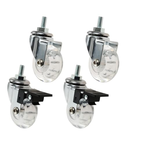 Castor Wheels 2-inch Clear Swivel Casters with Brake