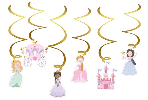 Folat B.V.-Folat 27490 aniversário rosa decoração pendente - Pretty Princess-6 peças-festa de princesas, cor rosado