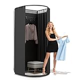 AMSXNOO Clothing Store Fitting Room, Removable Temporary Changing Locker Room with Shading Curtain, Portable Privacy Dressing Room for House Office Shopping Mall (Color: Black, Size: 100x95x200cm)