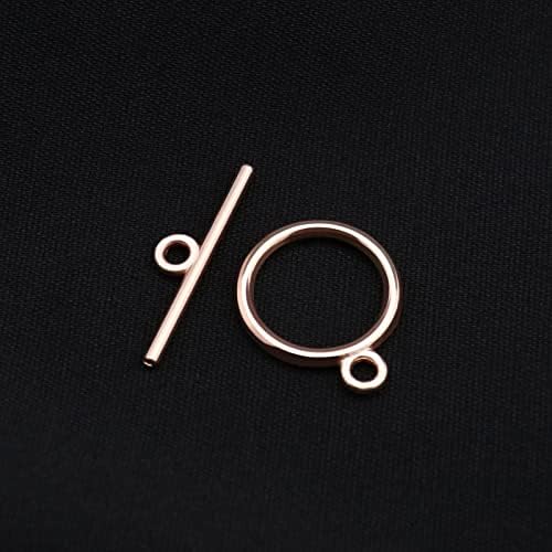 4 Pack with 80 Sets Toggle Clasp Metal Round Toggle Clasp T-Bar Closure Jewelry Accessories for DIY Jewelry Making Necklace Bracelets