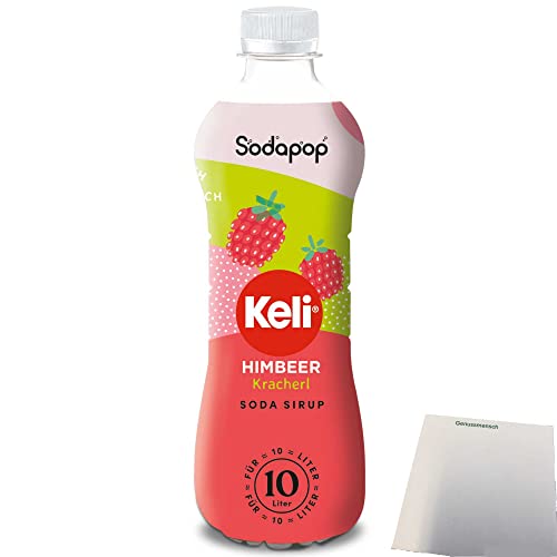 Sodapop Keli Sirup Himbeer für Wassersprudler (500ml Flasche) + usy Block