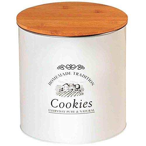 Kesper 38253 – Tarro Grande Landhaus Galletas, Metal, Color Blanco/marrón, 17.3 x...
