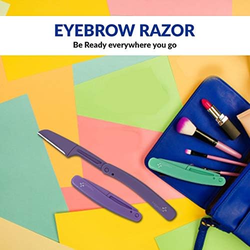 Eyebrow Razors (Set of 4) - Multipurpose Exfoliating Dermaplaning Tool, Japanese Stainless Steel Blades, Bikini Line Razor and Cheek Fuzz Facial Razor