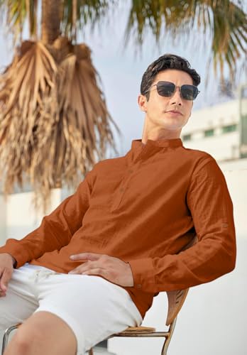 Image of Zombom Men's Combo Cotton Polyester Blend Solid Full Sleeve Straight Regular Fit Mandarin /Chinese Collor Kurta (Pack of 2)
