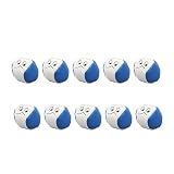 QWUUYEC Bohnensäckchen 10 Stück, 2 Zoll Breit, Cartoon Gesicht Stil, Langlebiges PU, Schwamm, Keramsit - Ideal Für Familienfeier, Strandspiele, Hand - Auge - Koordination (Blau)