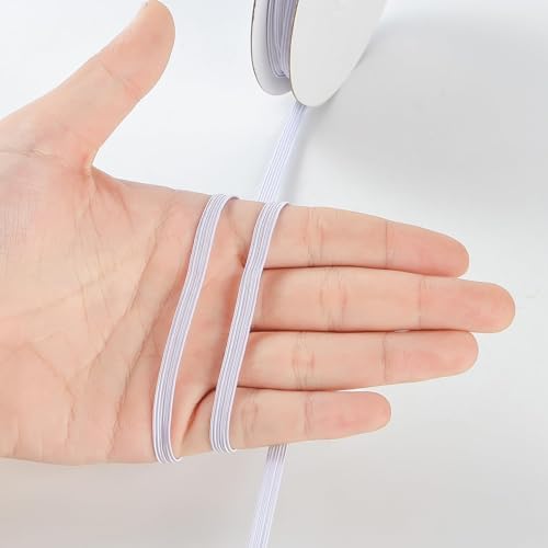 바느질용 탄성 밴드, 0.6cm(1/4인치) 11야드, 화이트 — 사진 5