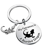 MYOSPARK Bearded Dragon Mom Gift My Patronus Is a Bearded Dragon Keychain Pet Lizard Lover Gift Reptile Owner Gift for Her (Bearded Dragon KC)