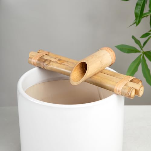 Bamboo Accents 12" Three-Arm Zen Bamboo Fountain Kit – Split-Resistant Bamboo Spout with Quiet Pump for Indoor & Outdoor Containers (Bowl Not Included)
