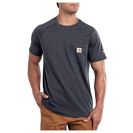 Carhartt Men's Force Relaxed Fit Midweight Short Sleeve Pocket T-Shirt (100410 Prev. Delmont), Carbon Heather, 2X-Large