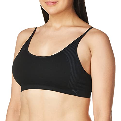 Puma Womens Low Impact Strappy Seamless Sports Bra, Puma Black, Medium Us #TOP21