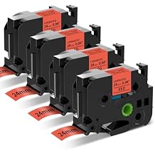 4 حزمة متوافقة مع الأخ P اللمس تسمية صانع الشريط TZe-451 TZ-451 TZe451 TZ451 الأسود على الأحمر ل PT2730 PT9600 PTD600VP PTD800W PTH500LI PTP700 PTP710BT PTP750W