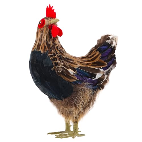 Milisten Realistic Simulation Hen Ornament Safe Hen Decor for Home and Garden Fake Hen Decoration for Poultry Themed Decor Lifelike Standing Hen Figure