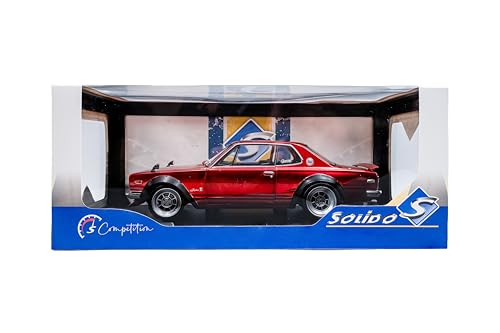 Solido Works 1:18 Scale Nissan Skyline (C10) Hakosuka Red Metallic 1970 Diecast Model Car S1813002