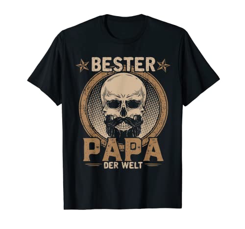 Bester Papa der Welt Skull Funny Bester Dad der Welt T-Shirt