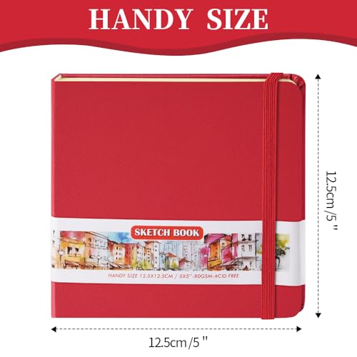 Image of 5x5 Pocket Sketch Book,80gsm Hardcover Art Sketchbook for Drawing Journal
