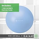 Gaiam Mini Ab Ball, 8 Inch Inflatable Anti-Burst Exercise Ball for Core Strength, Pilates, Yoga, and Physical Therapy, Includes Inflation Straw, Plug & Downloadable Exercise Guide - Image 4