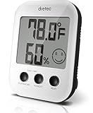 DRETEC Thermometer, Hygrometer, Indoor therometer, Humidity Meter, Silver, Officially Tested in Japan, (Starter AAA Battery Included)