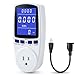 Upgraded Night Vision Power Meter Plug, Power Consumption Monitor Energy Voltage Amps Electricity Usage Monitor Digital LCD Display, Overload Protection, 7 Display Modes for Energy Saving, Watt Meter