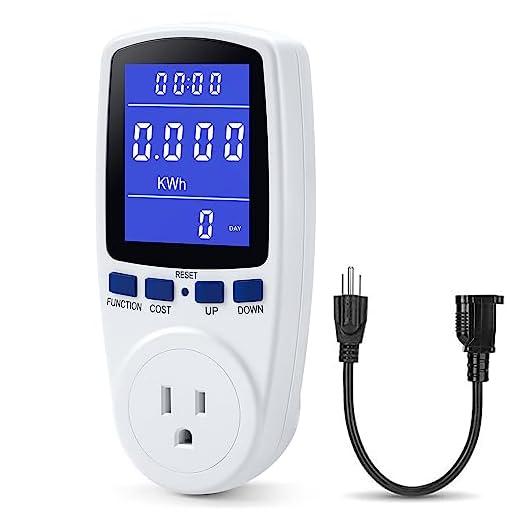 Upgraded Brighter LCD Display Night Vision Power Meter Plug, Power Consumption Monitor Energy Voltage Amps Electricity Usage Monitor, Overload Protection, 7 Display Modes for Energy Saving, Watt Meter