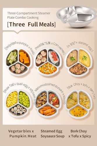 Olla Eléctrica de 4L, Triple Compartimento, Control Digital, 1000W miniatura 4