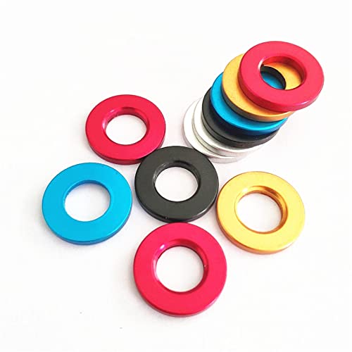 Lueao Cqinju-Fender washers 20pcs M5 M6 M8 M10 Aluminiumlegierung Flacher Waschmaschine Dichtung anodisierte Multi-farbige Aluminium-Waschmaschine for Rc Modellteile, Verschleißfestigkeit Cover