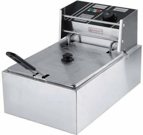 Image of Modern India Kitchenware 6 Litre Electric Deep Fryer, Stainless Steel Commercial Kitchen Appliance with Temperature Control