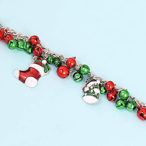 Nlcac Christmas Jingle Bell Necklace Women Christmas Ornament Charm Bib Statement Necklace Xmas Gift Jewelry Girls (Silver) #TOP3