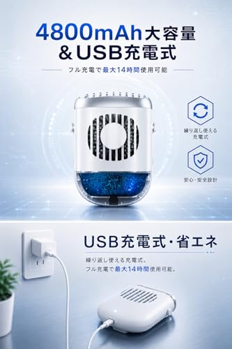 腰掛け扇風機 強力 大風量 小型 2026年モデル 夏用4役対応 携帯扇風機 ベルトファン 首掛け 腰掛け 卓上 手持ち ウエスト
