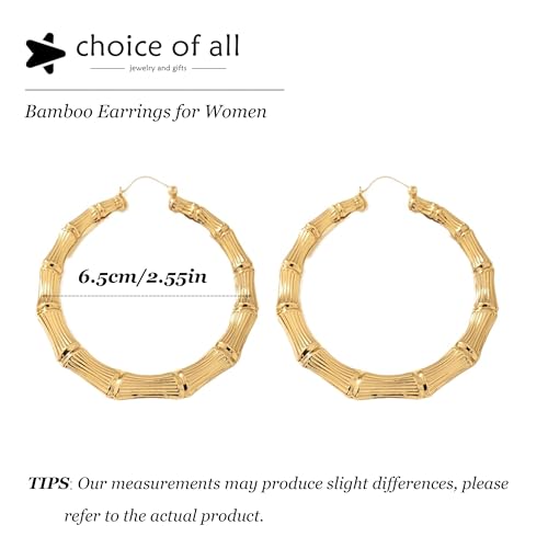Bamboo Earrings for Women 90s Outfits for Women Large Gold Bamboo Hoop Earrings Hip Hop 80s 90s Jewelry Gifts Party Custom Accessories4