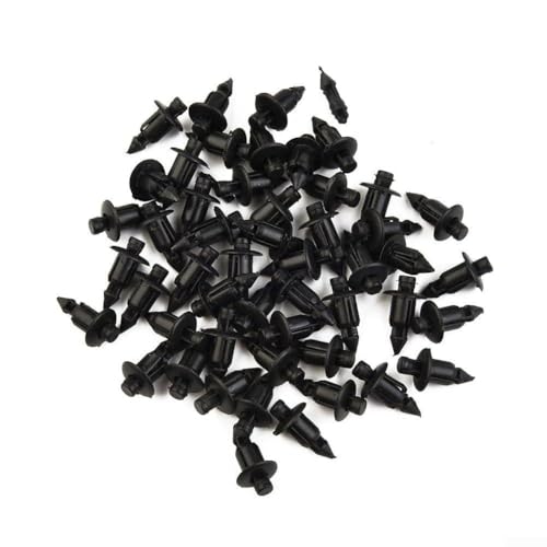 Image of For Suzuki For Honda 50Pcs 6mm Plastic Expansion Push Rivet Clips Fairing Bodywork Trim Panel Retainers Black Motorcycle