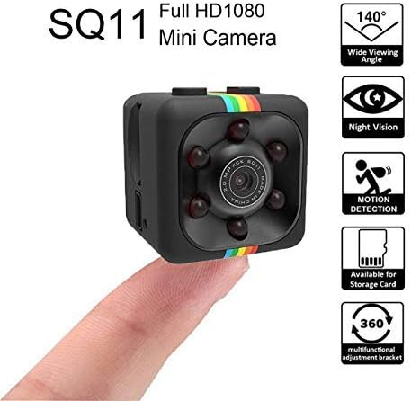 Mini Camera SQ11 High-Definition Camera, Night Vision Camera,Can View Remotely(Connect Cell Phone, Computer),Mini Video Recorder, Home Security Surveillance（Black）