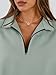 Trendy Queen Women's Oversized Half Zip Fleece Sweatshirts-Cozy Pullover, Drop Shoulder for Fall Winter LightGreen L