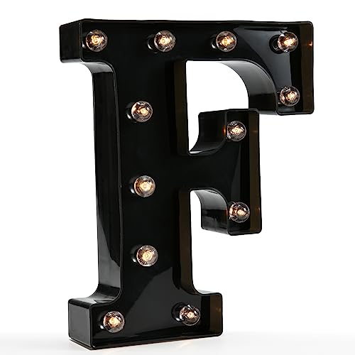OYCBUZO Light Up Black Alphabet Marquee Letters Sign LED Marquee Number Lights Sign for Night Light Home Bar Christmas Lamp Birthday Party Wedding Decoration F