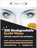 The Eye Doctor Eyelid Wipes x 200 - Eye Wipes for Dry, Sensitive & Itchy Eyes - Biodegradable Eyelid Cleansing Wipes - Preservative & Detergent Free - Eye Cleaning Wipes